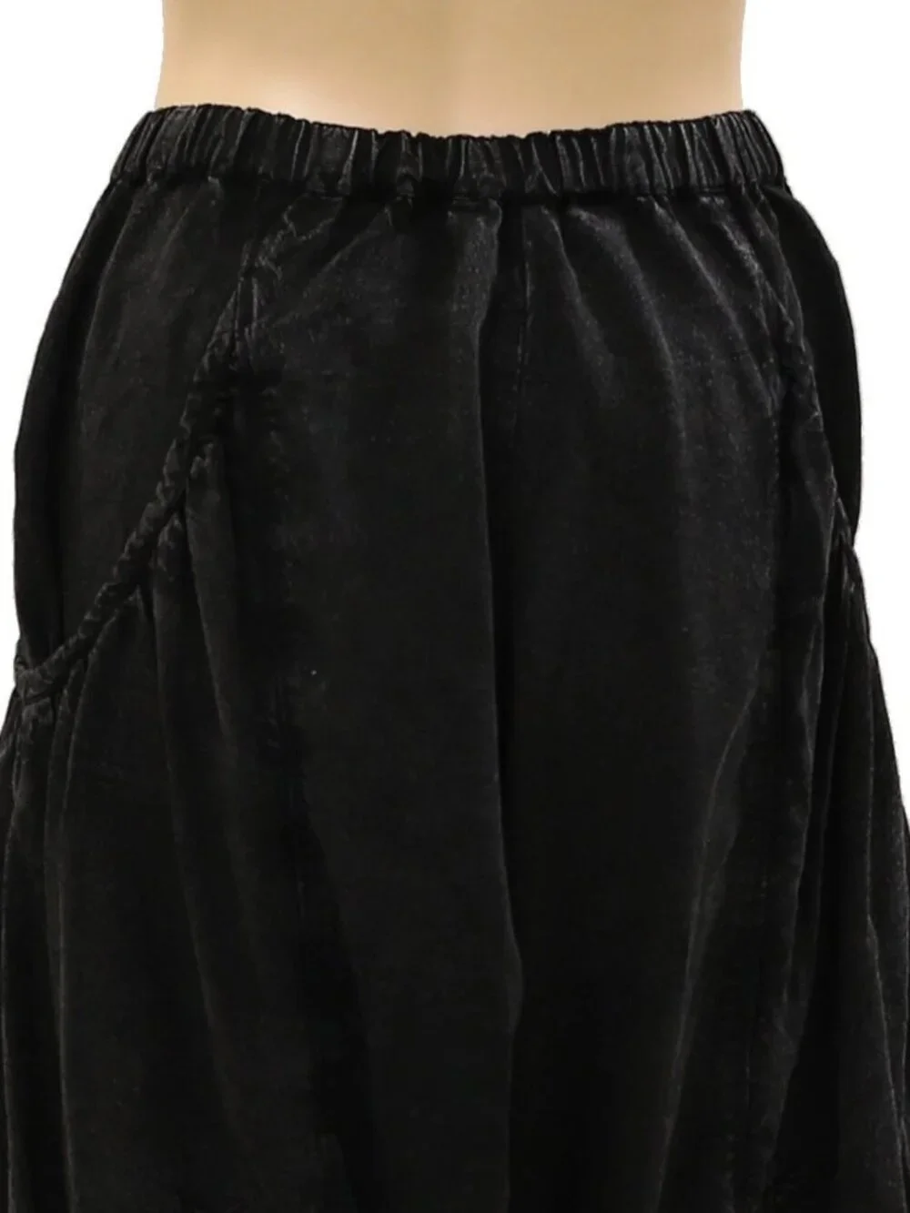 Free People Solid Balloon Jogger Pants Ribbed Black Pull-On Cotton S 286897